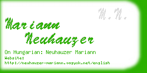 mariann neuhauzer business card